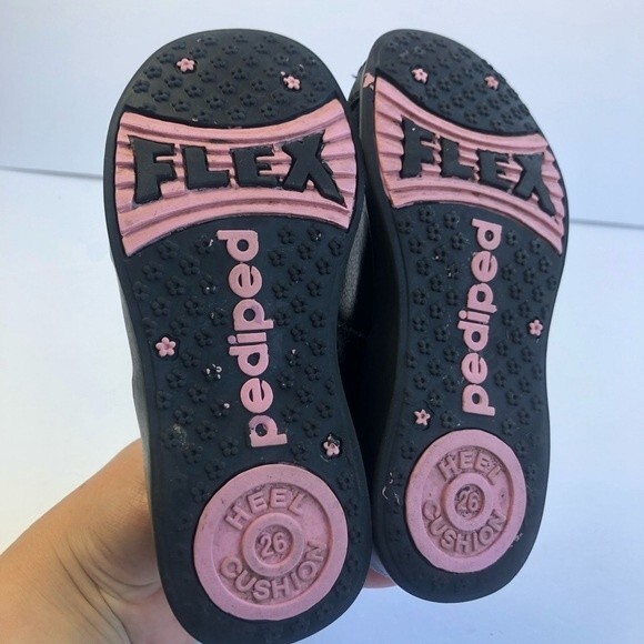 Pediped Flex Black Leather Maryjane Shoes Flower 9 - Picture 12 of 12